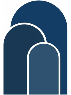 Wandsticker blauw - (B)70 x (H)100 cm