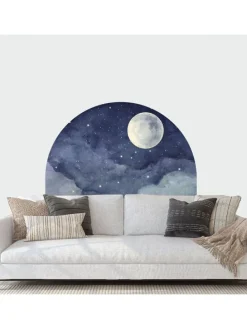 Wandsticker donkerblauw/wit - (B)70 x (H)100 cm