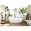 Wandsticker wit/groen - (L)100 x (B)100 cm