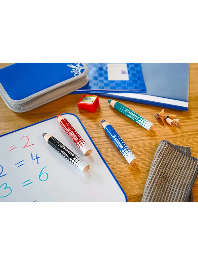 Whiteboardmarkeerstift & flipchartmarkeerstift "MARKdry" - 4 stuks + accessoires