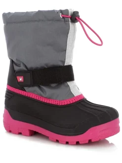 Winterlaarzen "Logan" grijs/roze