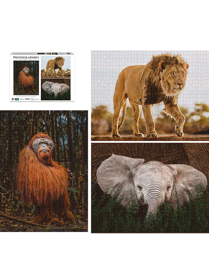 3x 1.000-delige puzzel "Wilde dieren" - vanaf 10 jaar