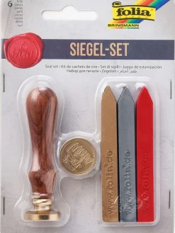 Zegelset rood/goudkleuirg/zilverkleurig
