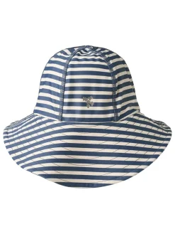 Zonnehoed "Bora" blauw/crème