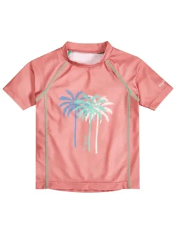 Zwemshirt "Palmen" koraalrood